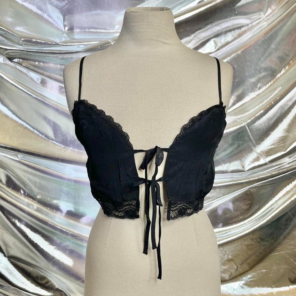 RAISA LACE SATIN CAMI CROP TOP
